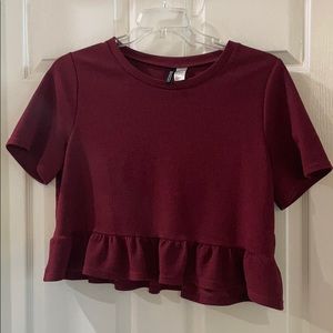 Maroon Crop Top